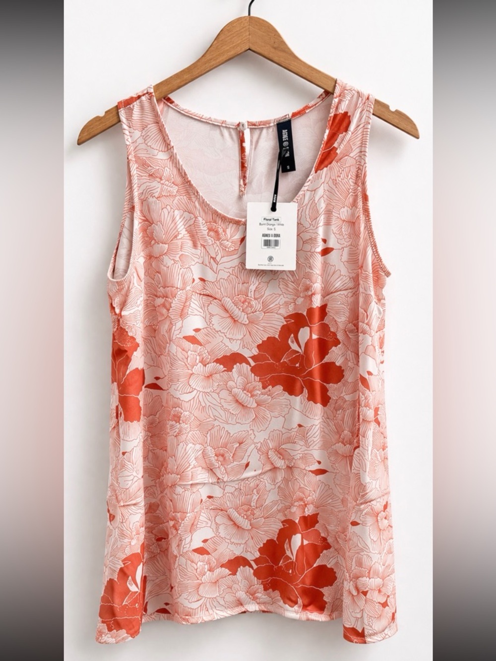 Agnes & Dora Burnt Orange Floral Tank Top NWT | Boutique Blouse
